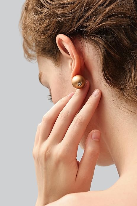 Trendy Stud Earrings Set for Women, 3 Pairs of Ball Earrings, Colorful Replaceable Beads, Gemstone Design, Lightweight Aluminum Alloy, Hypoallergenic Titanium Stainless Steel Stud