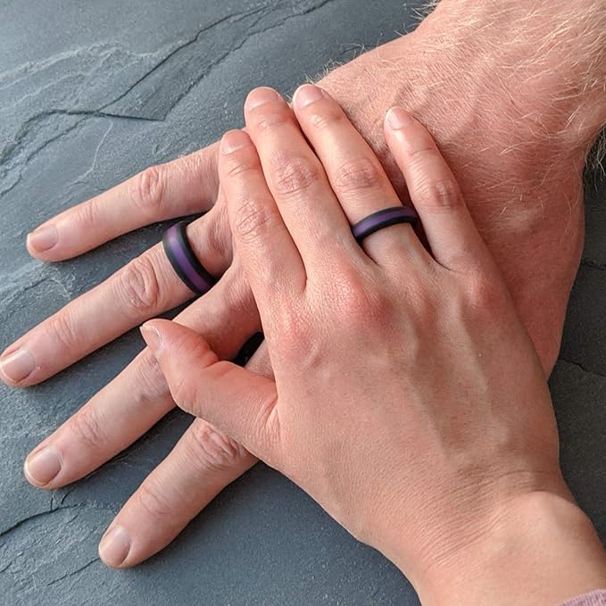 Knot Theory Striped Silicone Ring for Men and Women – Black, Grey, Red, Blue, Orange, Yellow, Purple