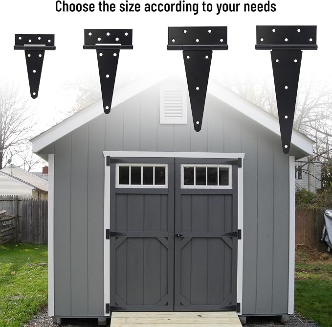 10 Inch T-Strap Gate Hinges, Heavy Duty Shed Barn Door Hinges, Yard Gate - Image 7