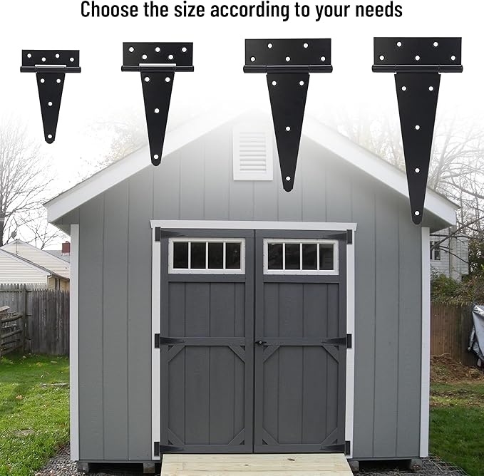6 Inch T-Strap Gate Hinges, Heavy Duty Shed Barn Door Hinges, Yard Gate - Image 7