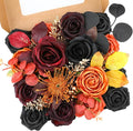 Halloween Artificial Flowers Black Flowers Mix Silk Flowers Fake Roses by FloweroyalCrafts