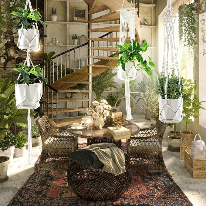 SFENNGPET Macrame Plant Hangers, handmade macromay plant hangers, indoor flower - Image 7