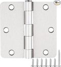 18 Pack Satin Nickel 3.5 Inch x 3.5" 1/4" Radius Interior Door Hinges Brushed by JIWDOORHINGESFORHOME