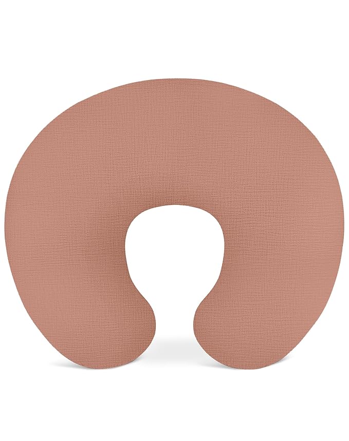 Nursing Pillow Covers, Muslin Nursing Cover for Breastfeeding Pillows, Comfortable for Baby Girls and Boys (Dusty Rose)