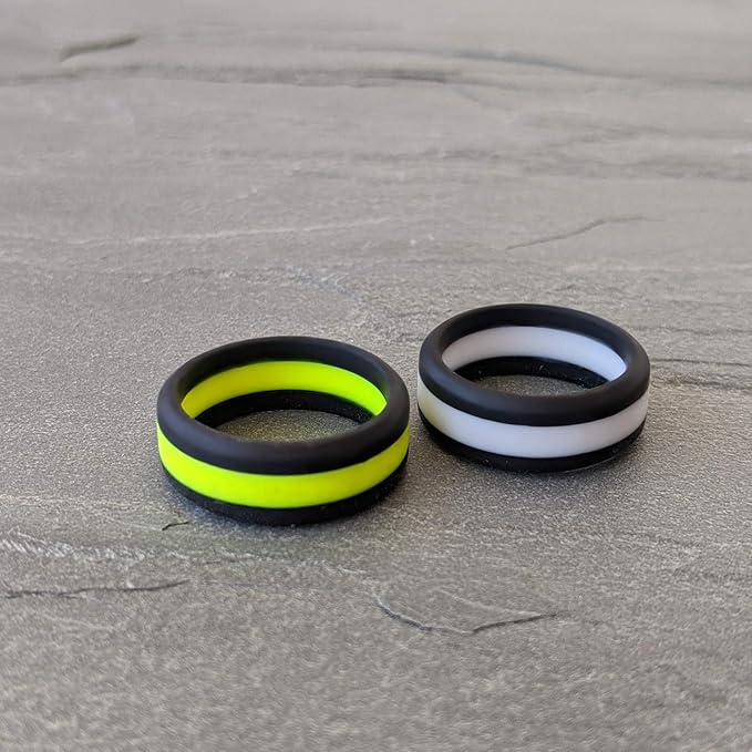 Knot Theory Striped Silicone Ring for Men and Women – Black, Grey, Red, Blue, Orange, Yellow, Purple