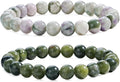 Bivei Natural Gemstone Semi Precious Healing Crystals Handmade Stretchy Round Beads Bracelet,Stocking Stuffers for Women Enhance Positive Energy