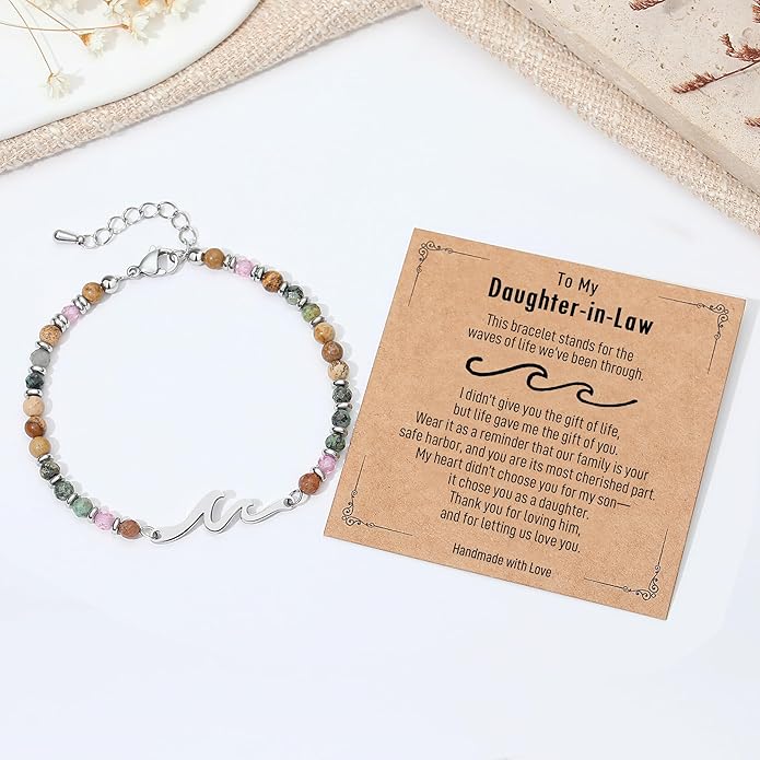 TONY & SANDY Friend Gifts for Women, Unique Valentine's Day Gifts for Her, Sister Gifts from Sister, Wave Bracelet, Christmas Birthday Gifts for Women, Bestie Friendship Bracelets