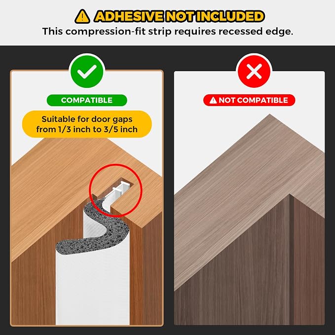 Ravinte Weather Stripping Door Seal, Q-Shaped Kerf Foam Strip - Image 2