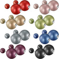 Trendy Stud Earrings Set for Women, 3 Pairs of Ball Earrings, Colorful Replaceable Beads, Gemstone Design, Lightweight Aluminum Alloy, Hypoallergenic Titanium Stainless Steel Stud