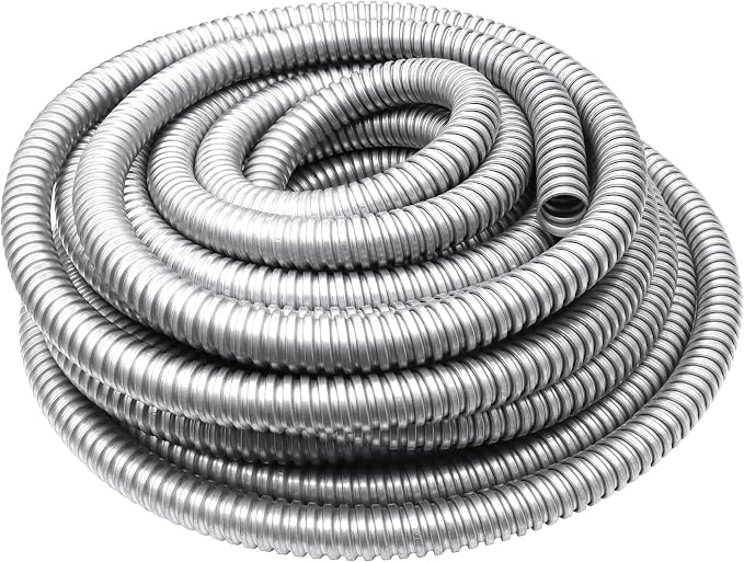 1/2 Inch Flexible Reduced Wall Electrical Conduit, 50 Ft Stainless Steel Cable by Xadnitu