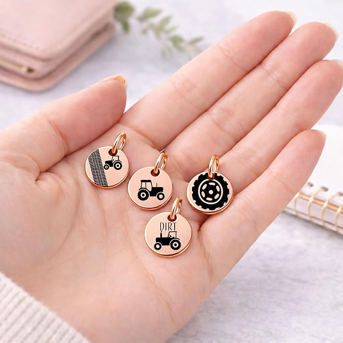 SM Design Western Charm Set of 4 – Stainless Steel Western Charms for Bracelets & Necklaces – Cowgirl, Ranch & Country Style Jewelry Charms – Western Gift for Women & Moms