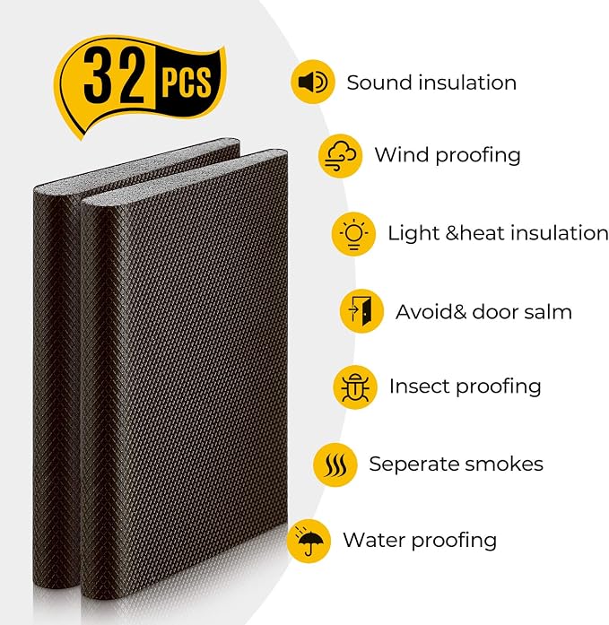 Zonon 32 Pieces Door Corner Seal Pads Adhesive Weatherstripping, Weather - Image 3