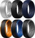 ThunderFit Men's Silicone Rings 10mm Wide 2.5mm Thick Rubber Bands, Breathable, Variety Multipack 1-10
