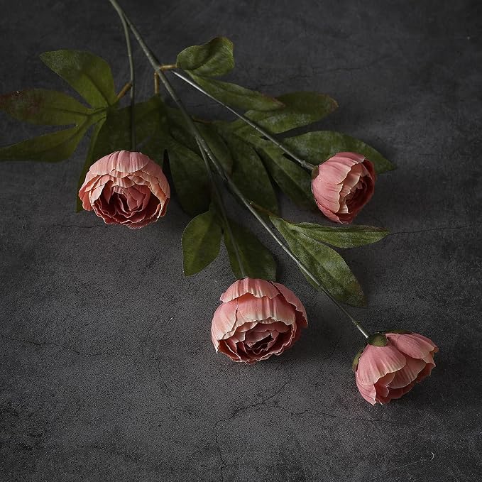 12 Pcs 27" Faux Silk Peony Artificial Flowers Stems - Image 3