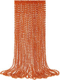 YAXINRUI 12 PCS Orange Bead Necklaces, Orange Mardi Gras Beads, Halloween Beads Necklaces, 33 Inch Beaded Necklaces Costume Necklace for Mardi Gras Christmas Halloween Party Favors