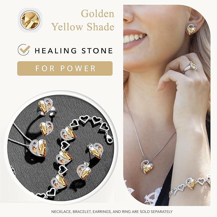 Leafael Infinity love Heart Birthstone Stud Earrings for Women, Valentine's Day Gifts for Mom, Wife, and Her, Silver Plated Birthday Jewelry