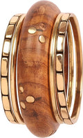 Touchstone wood bracelets for women bangle wooden jewelry handmade artisan bangles natural handcrafted brown olive stylish chunky boho bohemian bracelet brass metal inlaid woods stackable
