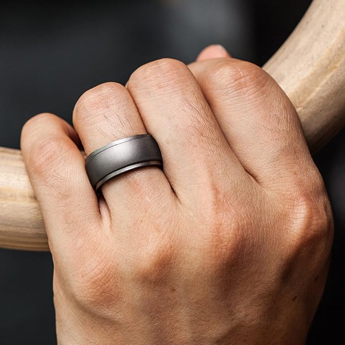ThunderFit Men's Silicone Rings 10mm Wide 2.5mm Thick Rubber Bands, Breathable, Variety Multipack 1-10