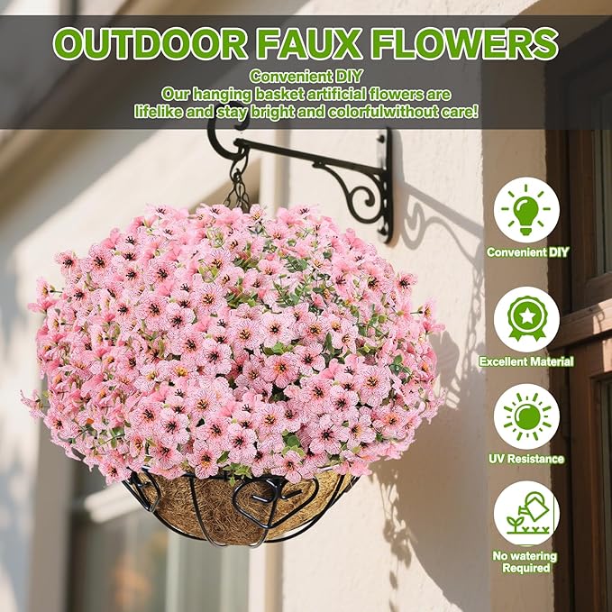 13 Bundles Artificial Flowers for Outdoors Summer Decoration | Silk Realistic - Image 2