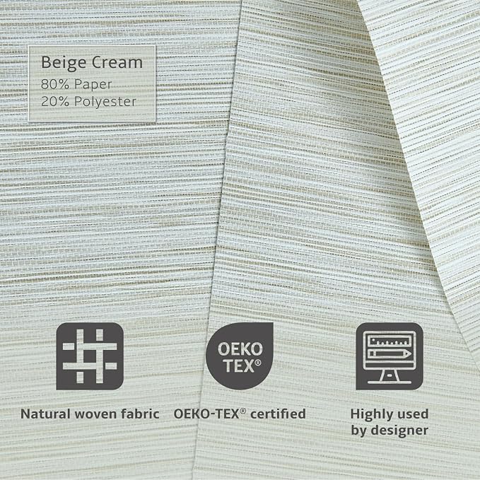 Replacement Fabric Panels for Sliding Glass Door, Fabric Only, Natural Woven - Image 2