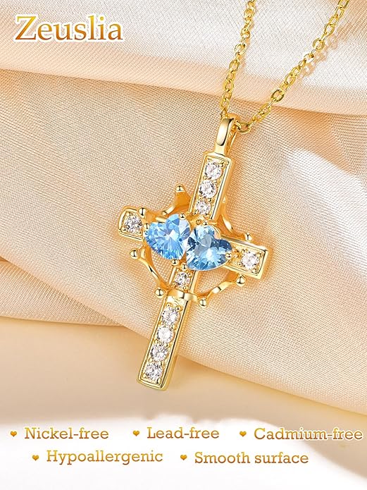 Valentine's Day Gifts for Wife 925 Sterling Silver Double Birthstone Pendant Necklaces I Love You for Always and Forever Necklace Anniversary Birthday Gifts for Wife Girlfriend Mom Her