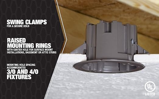 Southwire -MSBST250 Fixture and Ceiling Electrical Box Smart Box Shark Tooth - Image 6