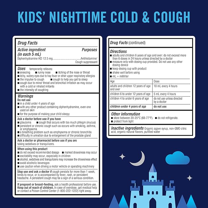 KinderMed Kids' Cough Day & Night Value Pack - Cough & Congestion Relief and Nighttime Cold Relief - No Artificial Flavors or Sweeteners - No Dyes (Organic Berry Flavor, 4 Fl Oz)