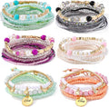 MengPa Beaded Bracelets for Women Trendy Stacks Boho Bead Bracelet Pack Friendship Jewelry