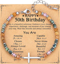 TONY & SANDY Christian Cross Bracelet for Women, Valentine's Day Gifts for Her, Confirmation Baptism Easter Gifts, Unique Gift for Friends Daughter Mom Sister in Christ Birthday Christmas