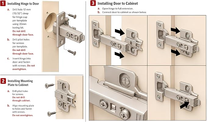 4-Pack Full Overlay Frameless Soft-Close European Hinges - Image 4