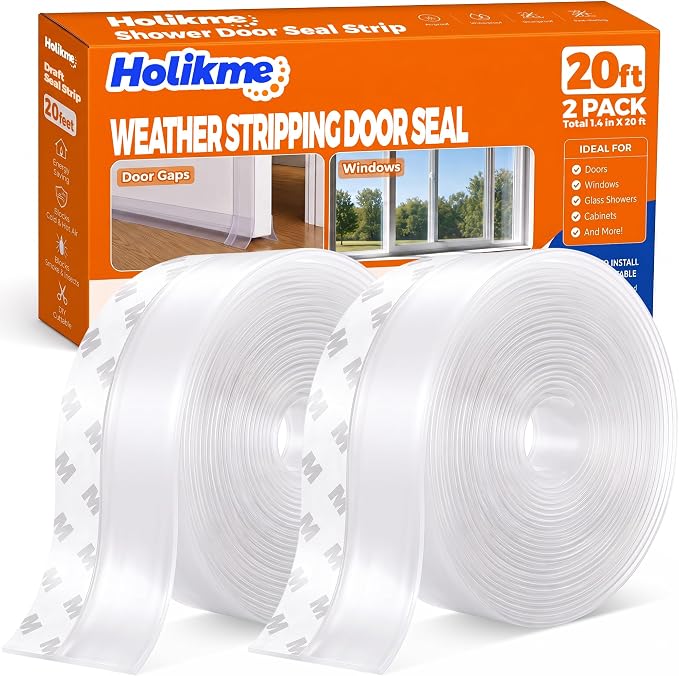 Holikme Weather Stripping Door Seal, Shower Door Bottom Seal, 1.4" W-20Feet | by Holikme