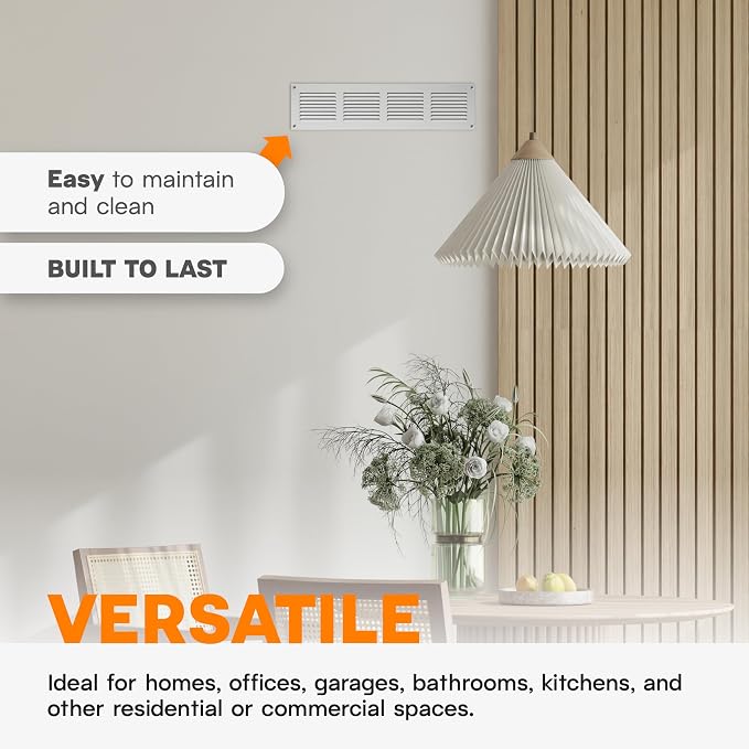 16 x 4 Inch White Galvanized Steel Return Air Register Vent Cover, AC Vent Cover - Image 5