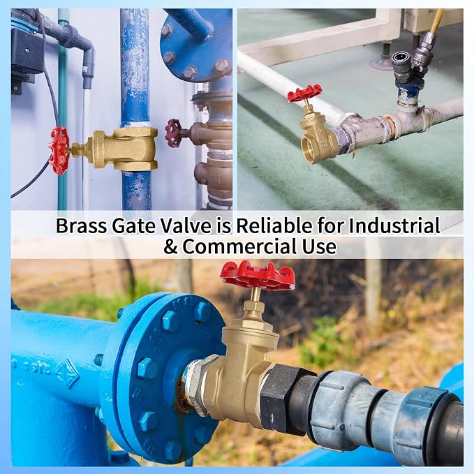 1’’ NPT Brass Gate Valve, 200 WOG Manual Rotary Sluice Valve - Image 8