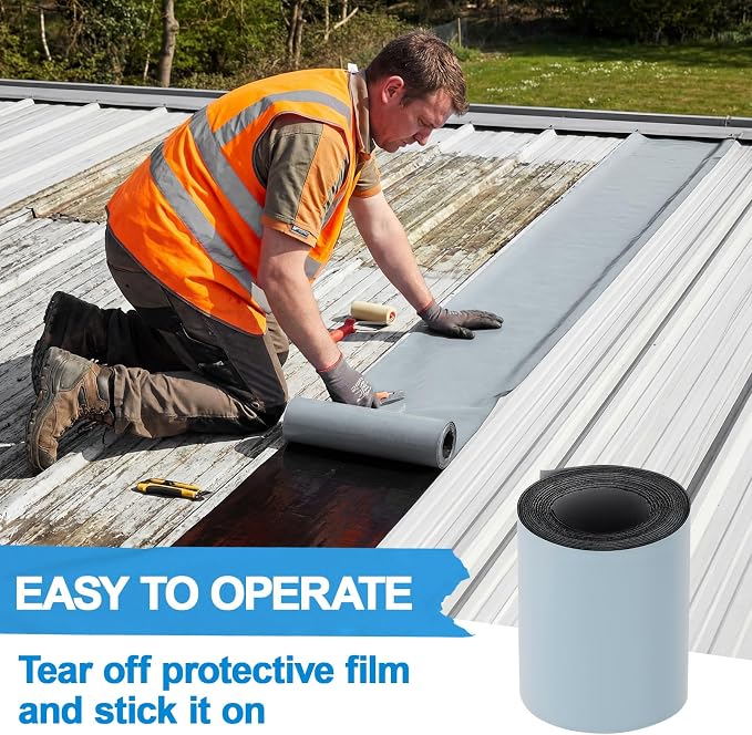 4in x 16.5ft Roof Waterproof Tape, Heavy-Duty TPU Self-Adhesive Leak Repair - Image 6
