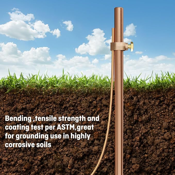 6 Feet Ground Rod Kit 1/2" Copper Clad Grounding Rod - Image 6