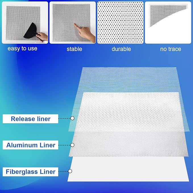 Blulu 13 Pcs 12 x 12 Inch Drywall Repair Kit Self Adhesive Mesh Drywall Patches - Image 3