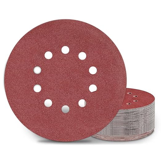 9 Inch 10 Holes Sanding Disc 120 Grit Drywall Sandpaper 30PCS by Awutzut