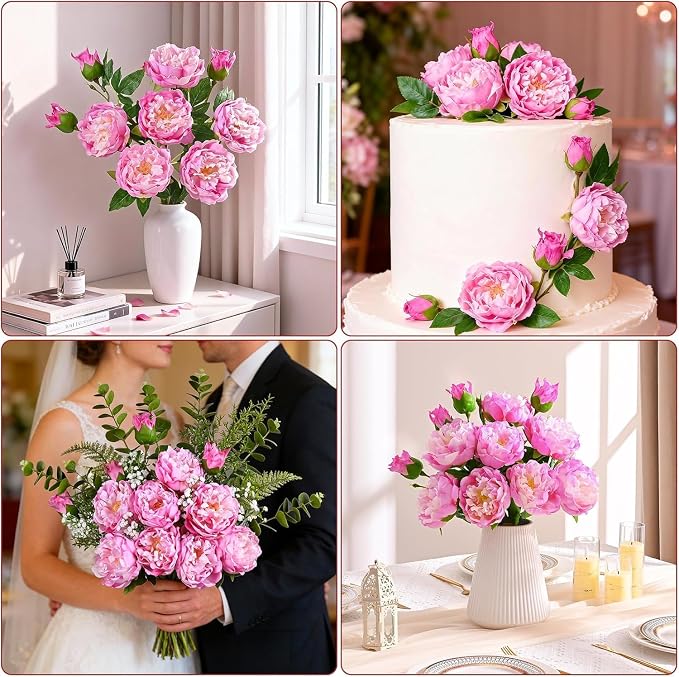 3PCS 22in Peonies Artificial Flowers, Real Touch Latex Fake Peonies | Lifelike - Image 8