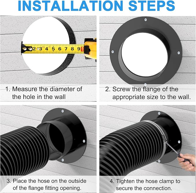 Hon&Guan 4 Flange, Dust Collection Fittings Dryer Vent Wall Plate Collection - Image 3