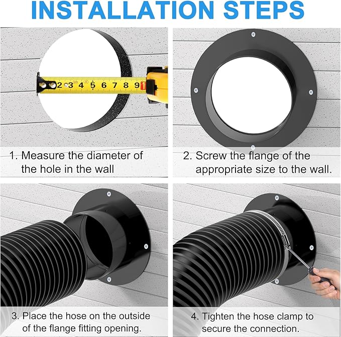 Hon&Guan 3 Inch Duct Connector, Plastic Duct Flange Vent Systems 3 Flange - Image 3