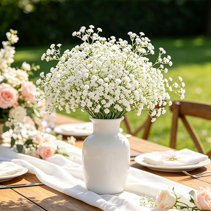 Yastouay 60Pcs Babys Breath Artificial Flowers, Fake White Babys Breath Flowers - Image 3