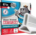 67" White Shower Threshold Water Dam Barrier, 1.5" Tall Water Stopper Strip | by ExploreHippoDam