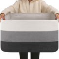 OIAHOMY Blanket Basket Laundry Basket Dog Toy Basket 75L Dark Grey | Large by MasterofSpaceOptimization