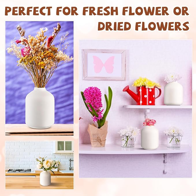 Tioncy 30 Set 3.9"*2.76" White Ceramic Bud Vases Bulk Valentine's Day - Image 6
