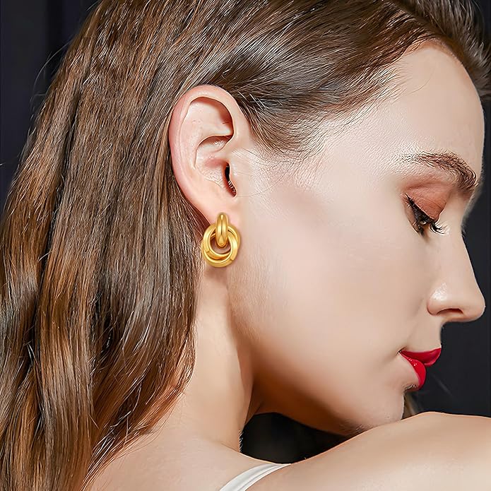 Gold Geometric Drop Dangle Earrings for Women Long Link Dangle Earrings Jewelry Gift