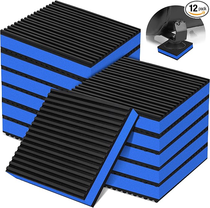 12 Pack Anti Vibration Pads for Washing Machine 4"x4"x7/8", Sound Isolation by phepetroll