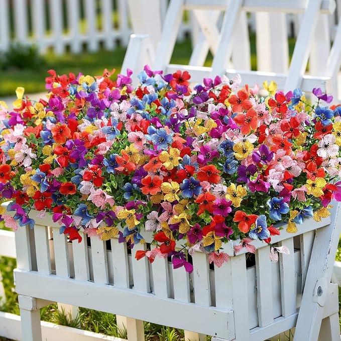 SHareconn 40 Bundles Artificial Flowers UV Resistant Outdoor Decor | Realistic - Image 4