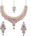 Touchstone Indian jewelry set for women bollywood gold jewellery wedding outfits necklace sets earrings bridal maang tikka fancy costume girls big desi accessories rhinestone in gold or silver tone