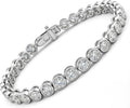 Privosa Fine Jewelry 1 to 2 Carat Diamond Tennis Bracelet in 14k White or Yellow Gold (F-G, SI1-SI2, cttw) 7 Inches Long Bezel Set