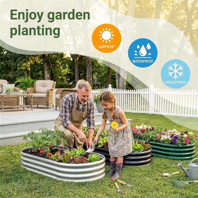 Land Guard 2 Pack 4×2×1ft Galvanized Raised Garden Bed Outdoor, Heavy Duty - Image 6